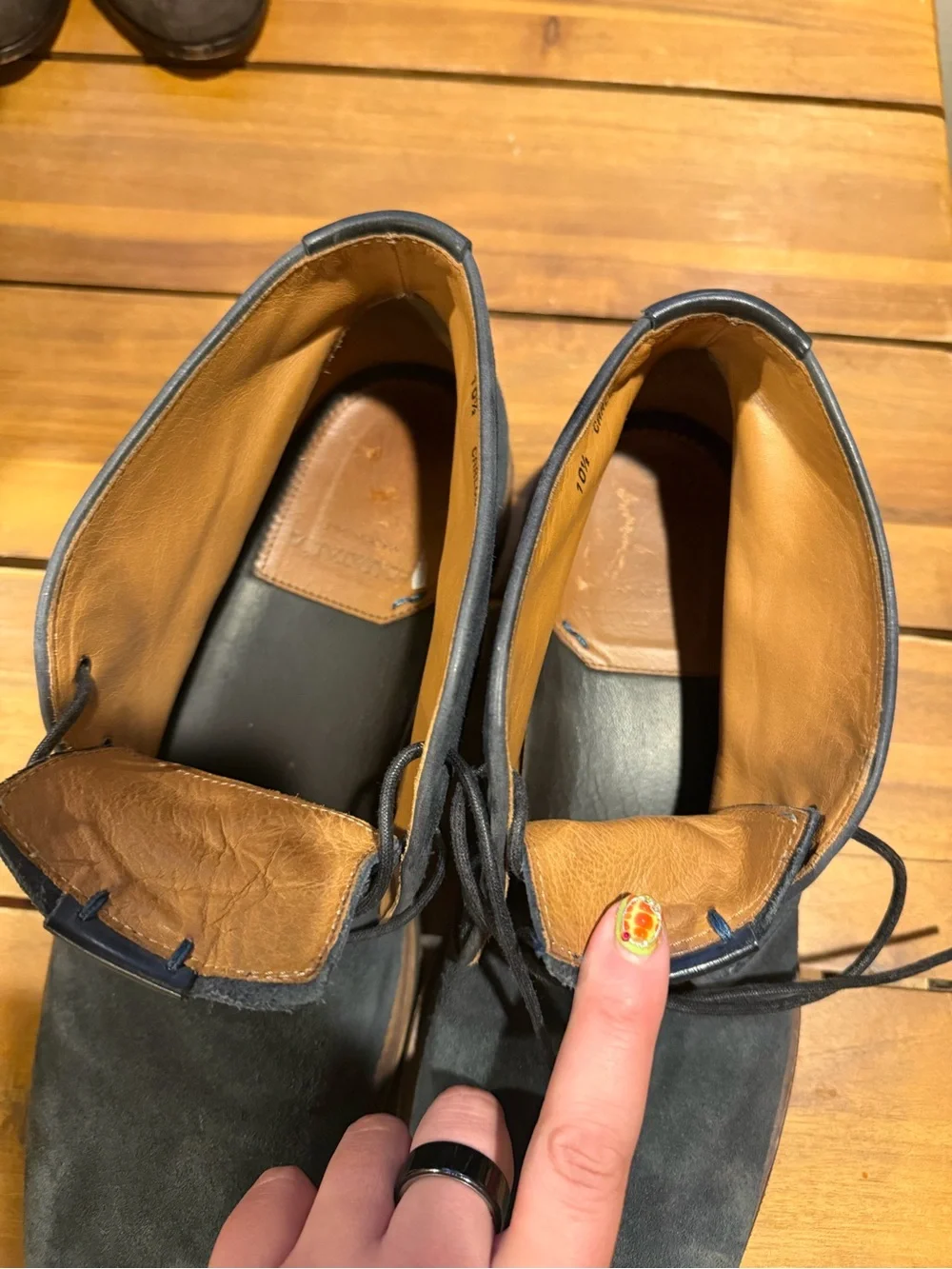 Aquatalia Navy Suede Chukka Boots